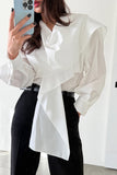 Upgrade your Workwear Aesthetic with this Elegant Shawl Patchwork Office Blouse. Perfect for Quiet Luxury outfits, corporate chic styles, and professional capsule wardrobes. Featuring a unique shawl detail and a silky, polished finish, this long-sleeve shirt is the ultimate "boss babe" essential. Style it with tailored slacks or a midi skirt for a sophisticated office look. Save this to your Professional Style board for your next career outfit inspo!