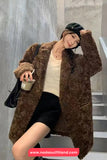 Long Sleeve Faux Lambs Casual Retro Coat Jacket