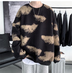 Loose Clouds Pattern O-Neck Men Sweater