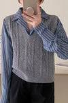 V-Neck Solid Knitted Vest Sweater