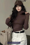 Long Sleeve Classic Turtleneck Women Shirts