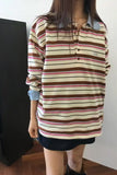 Shop our Loose Striped Turn Down Collar Sweatshirt, where timeless nautical style meets modern comfort. Featuring a sophisticated polo-style collar and a flattering oversized fit, this high-quality striped sweatshirt is a must-have for fans of the Preppy and Coastal aesthetics. Soft, durable, and designed for effortless layering—upgrade your casual wardrobe today. Enjoy fast worldwide shipping and easy returns. Secure your new favorite everyday pullover now!