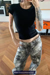 High Waist Retro Tie Dye Pattern Jeans Pants