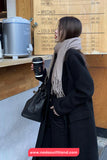 Elegant Woolen Long Blend Coat Jacket