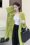 Long Sleeve Colorful Chiffon Blouse Shirts