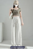 Elastic Waist Side Lace Floral Transparent Sweatpants