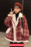 Loose Plaid Pattern Woolen Coat Jacket