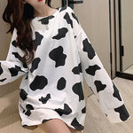 Loose Cow Pattern Printed Shirt