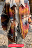 Long Sleeve Retro Colors Striped Cardigan Button Sweater