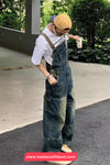 Loose Retro Men Jeans Jumpsuit