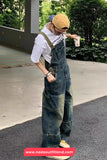 Loose Retro Men Jeans Jumpsuit