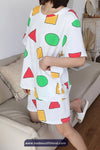 Short Sleeve Sin Chan Cartoon Pajamas Set