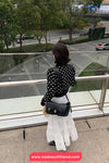Long Sleeve Polka Dots Pattern Cropped Cardigan Sweater