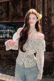 Elevate your Romantic Aesthetic with this Long Sleeve Slash Neck Floral Blouse. Perfect for Date Night outfits, Soft Girl styles, and feminine spring fashion. Featuring a stunning off-the-shoulder fit and a delicate floral print, this elegant shirt is a must-have for your French Girl or Coquette capsule wardrobe. Style it with gold jewelry and tailored slacks for a sophisticated, "Pinterest-perfect" look. Save this to your Aesthetic Outfits board for your next outfit transformation!