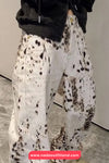 Leopard Printed Casual Beige Jeans Pants