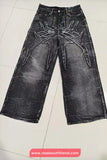 Loose Spider Webs Pattern Hip Hop Jeans Pants