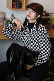Checkered Casual Blouse Shirt – Cozy Vintage Everyday Essential