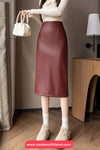 High Waist Elegant PU Leather Skirts