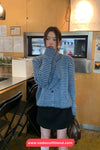 Long Sleeve Retro Striped Scarf Elegant Sweater