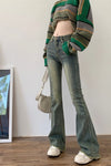 High Waist Retro Skinny Flare Jeans Pants