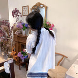Short Sleeve Peter Pan Collar Cute Lace Shirt