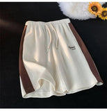 Letter Embroidered Side Striped Shorts Pants