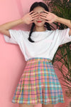 High Waist Cute Pastel Rainbow Mini Skirts
