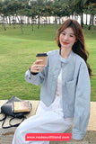 Long Sleeve O-Neck Double Big Pockets Jacket