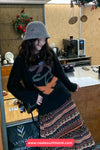 High Waist Retro Pattern Woolen Long Skirts