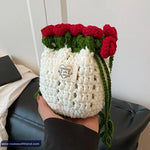 Cute Retro Flower Bouquet Crochet Sling Bag