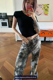 High Waist Retro Tie Dye Pattern Jeans Pants