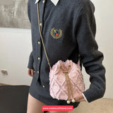 Cute Pearl Tassel Denim Women Bucket Bag