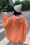 Loose Hooded Cute Colors Fluffy Sweater