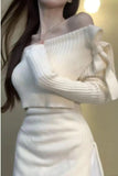 Upgrade your Coquette Aesthetic with this Slash Neck Side Bow Knitted Sweater. The perfect choice for Ballet-core outfits, Soft Girl styles, and romantic autumn looks. Featuring dainty bow details and a flattering off-the-shoulder fit, this long-sleeve knit is a must-have for your Aesthetic Outfits mood board.