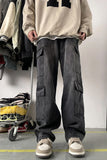 Hip Hop Cargo Pockets Long Men Jeans Pants