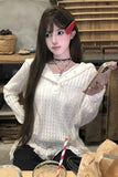 Level up your Streetwear Inspo with the Belted Hollow Out Ruffled Sweatshirt. The perfect mix of Cyber-Y2K, Grunge-Core, and Dark Coquette styles. This unique hooded sweatshirt features edgy shoulder cut-outs, a waist-defining belt, and feminine ruffles for a look that stands out. Ideal for layering in the fall or making a statement at your next festival. Style it with combat boots and cargo pants for the ultimate "baddie" aesthetic.