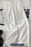 High Waist Basic Long White Jeans Pants