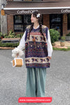 Sleeveless Cute Horse Cartoon Knitted Vest Sweater