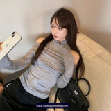 Long Sleeve Sexy Off Shoulder 2 Pieces Shirts