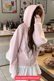 Loose Hooded Ruffles Style Cute Sweatshirt