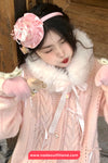 Long Sleeve Cute Fur Collar Knitted Bow Cardigan Sweater