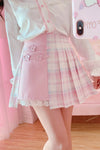 High Waist Cute Plaid Colors Pleated Mini Skirts