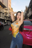 Level up your Y2K Festival Aesthetic with this Tie-Dye Colors Hanging Neck Cami Crop Top. The ultimate essential for 90s rave outfits, colorful halter neck crop top trends, and breezy everyday summer lookbooks. Featuring a flattering body-hugging fit and a bold psychedelic tie-dye motif, this backless cami is a must-have for your Summer Tops or Alt Fashion mood board. Style it with baggy low-rise cargo pants and chunky platform shoes for the ultimate "Pinterest girl" street look. Save this to your Going Out