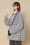 Loose Retro Houndstooth Pattern Blouse Shirt