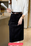 High Waist Long Corduroy Pencil Skirts
