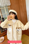 Cute Puppy Cartoon Embroidered Knitted Cardigan Sweater