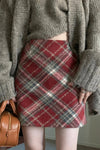 Classic Woolen Plaid Mini Skirts