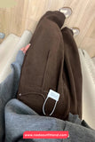 Retro Loose Coffee Colors Denim Pants