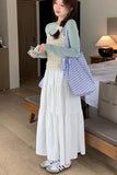 Loose A-Line Sweet Ruched Long Skirts