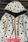 Loose Retro Stars Pattern Zipper Hoodie